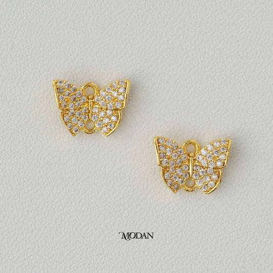 Mini Micro Paved Butterfly Mariposa Animal DIY Connector Liontin Konektor Kupu - Kupu Hypoallergenic Gold Plated