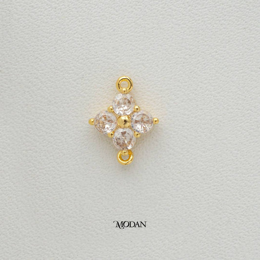 Sparkling Mini Lucky Clover DIY Connector Liontin Konektor Daun Semanggi Hypoallergenic Gold Filled