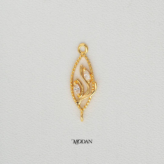 Minimalist Nature Leaf DIY Connector Liontin Konektor Daun Hypoallergenic Gold Filled