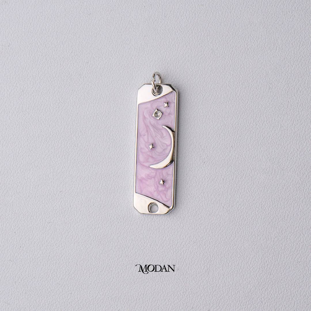 Pink White Mother of Pearl Tag Bar Moon and Star DIY Connector Liontin Konektor Bulan dan Bintang Hypoallergenic Gold Filled