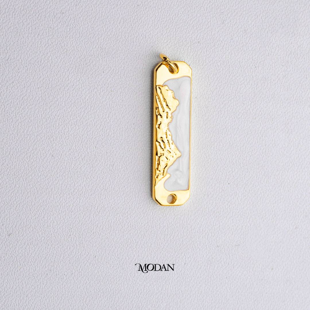 Pink White Mother of Pearl Tag Bar Mountain DIY Connector Liontin Konektor Gunung Hypoallergenic Gold Filled