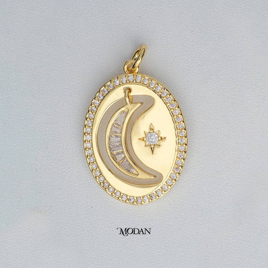 Crescent Moon and Stars DIY Pendant Liontin Hijab Bulan dan Bintang Hypoallergenic Gold Filled