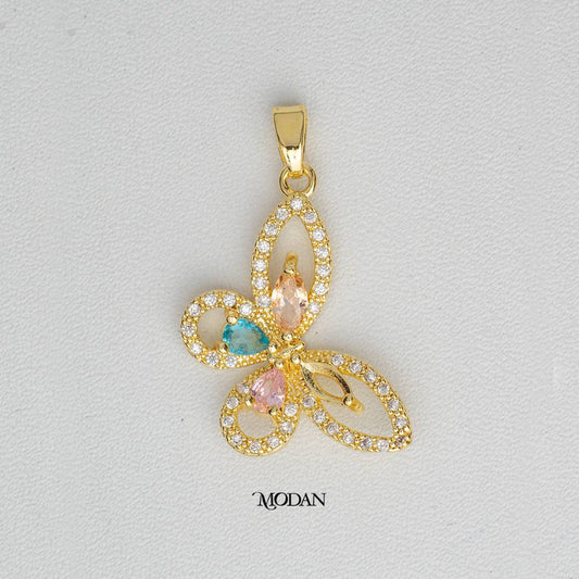 Pastel Colorful Butterfly Pendant DIY Pendant Liontin Kupu Kupu Warna Hypoallergenic Gold Filled