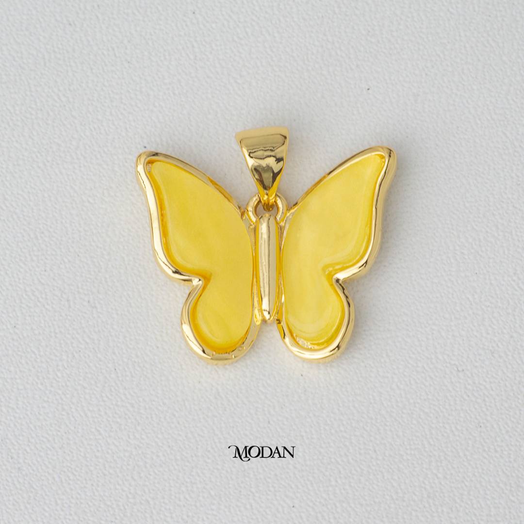 Pastel Color Shell Pearl Butterfly Pendant DIY Pendant Liontin Kupu Kupu Warna Hypoallergenic Gold Plated