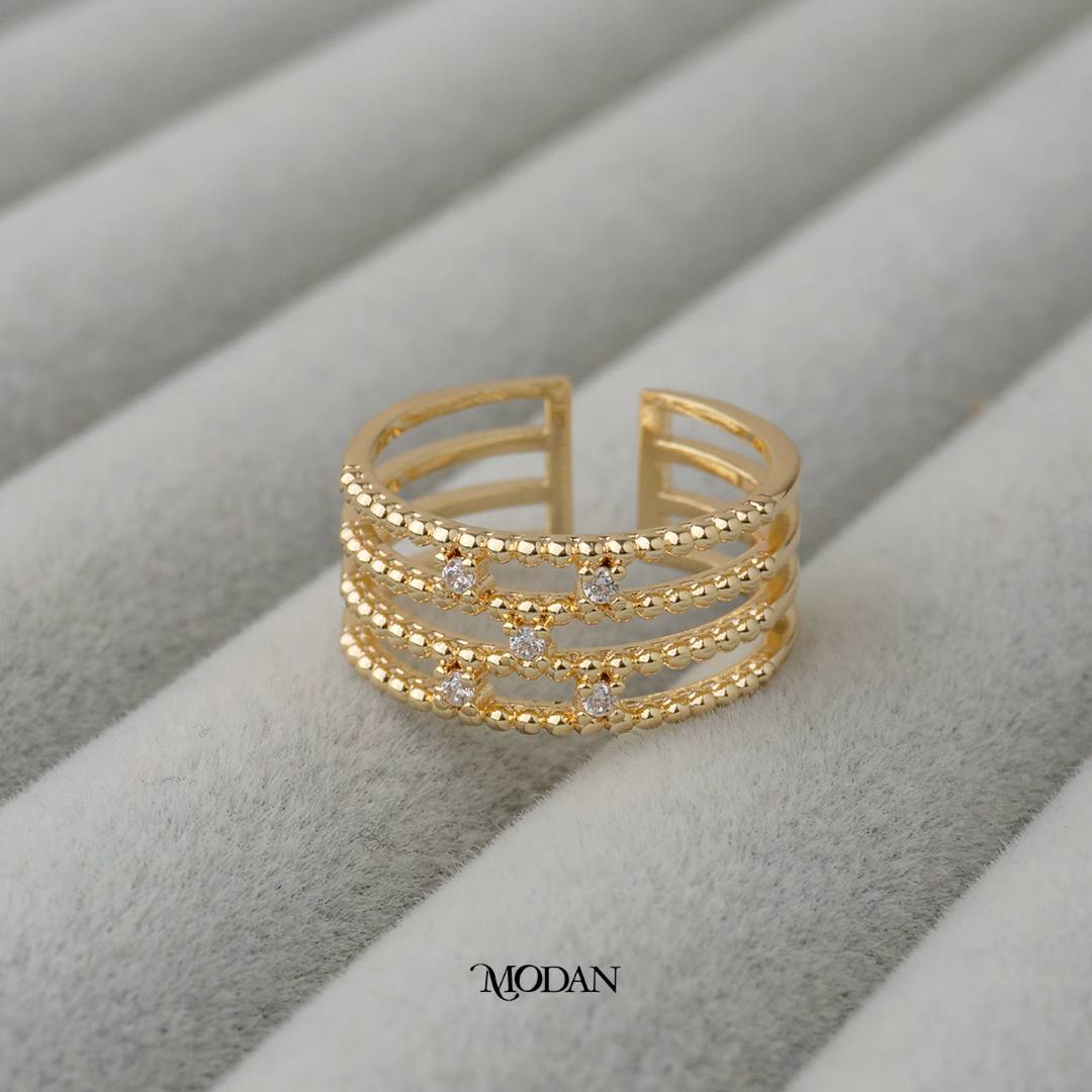 Bubble Stacking Adjustable Ring Cincin Tumpuk Adjustable Hypoallergenic Gold Plated