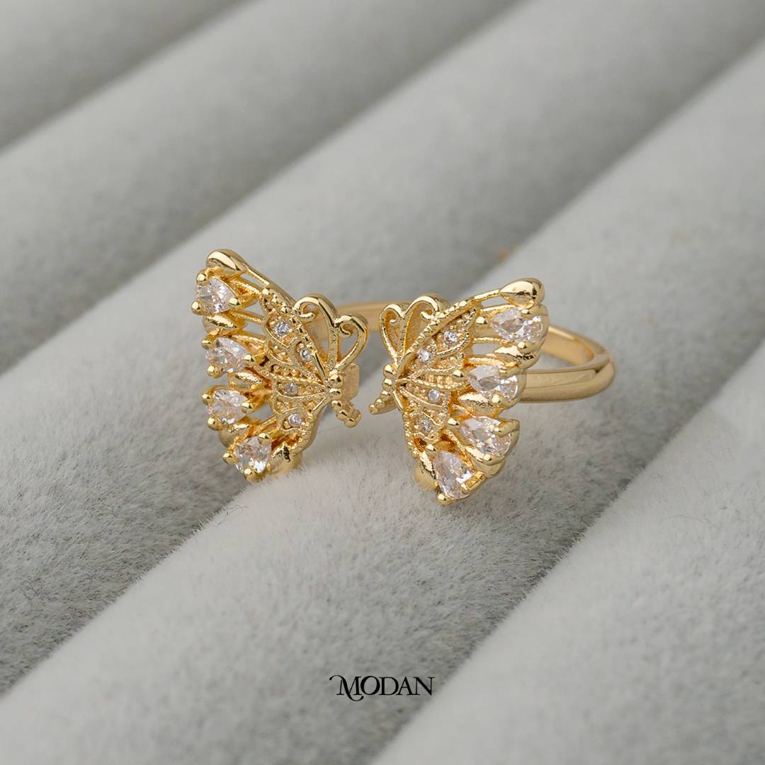 Korean Butterfly Adjustable Ring Cincin Kupu-Kupu Adjustable Hypoallergenic Gold Plated