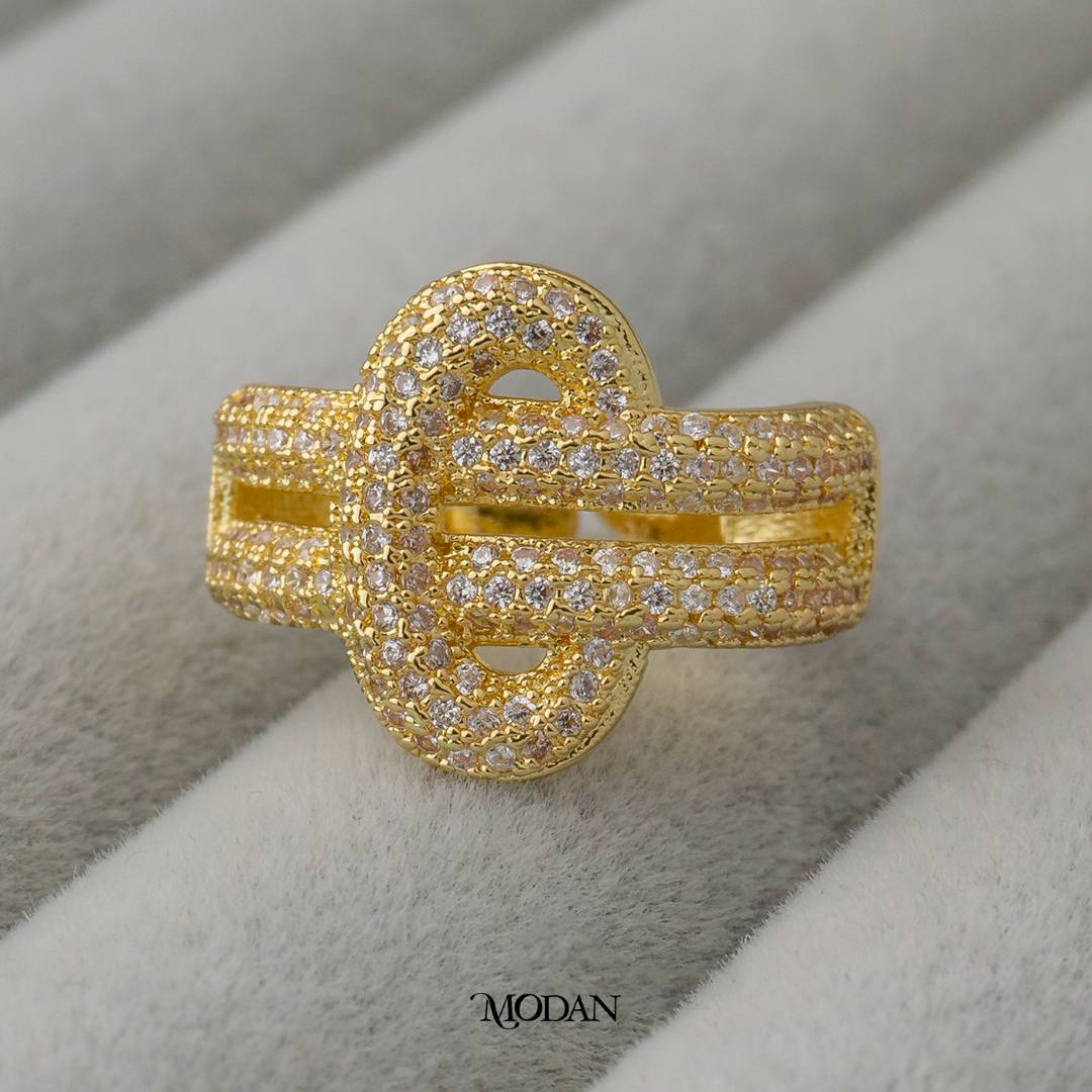Radiant Knot Band Ring Adjustable Cincin Simpul Hypoallergenic Gold Plated