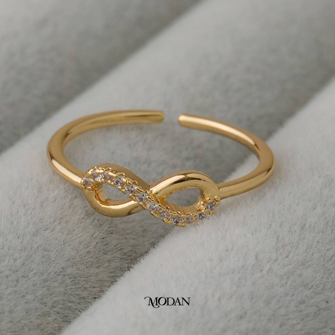 Minimalist Infinity Adjustable Ring Cincin Angka Delapan Hypoallergenic Gold Plated
