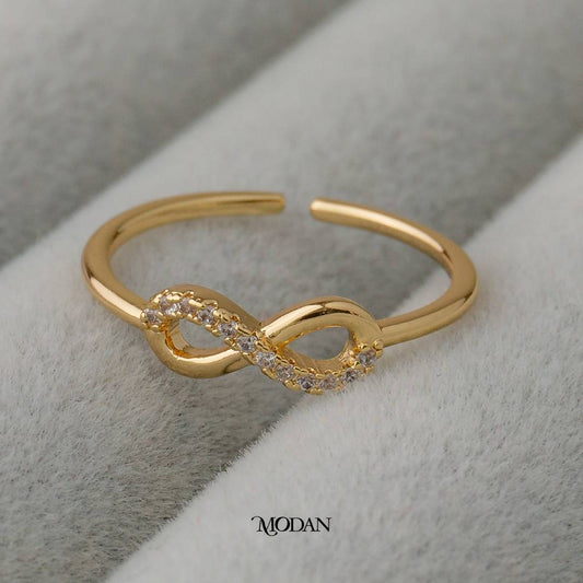 Minimalist Infinity Adjustable Ring Cincin Angka Delapan Hypoallergenic Gold Plated