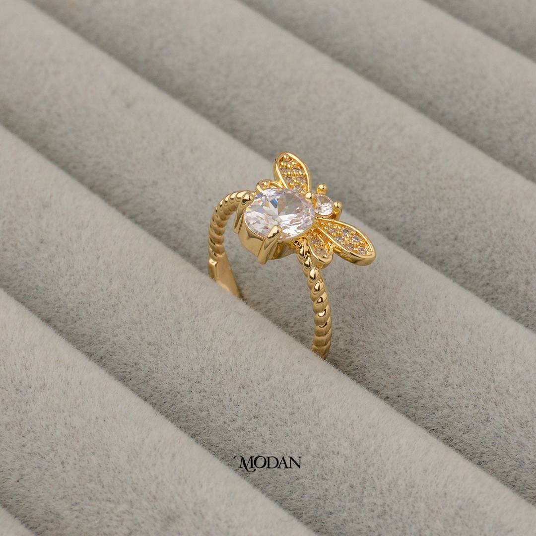 Bee Shaped Adjustable Ring Cincin Lebah Hypoallergenic Gold Plated