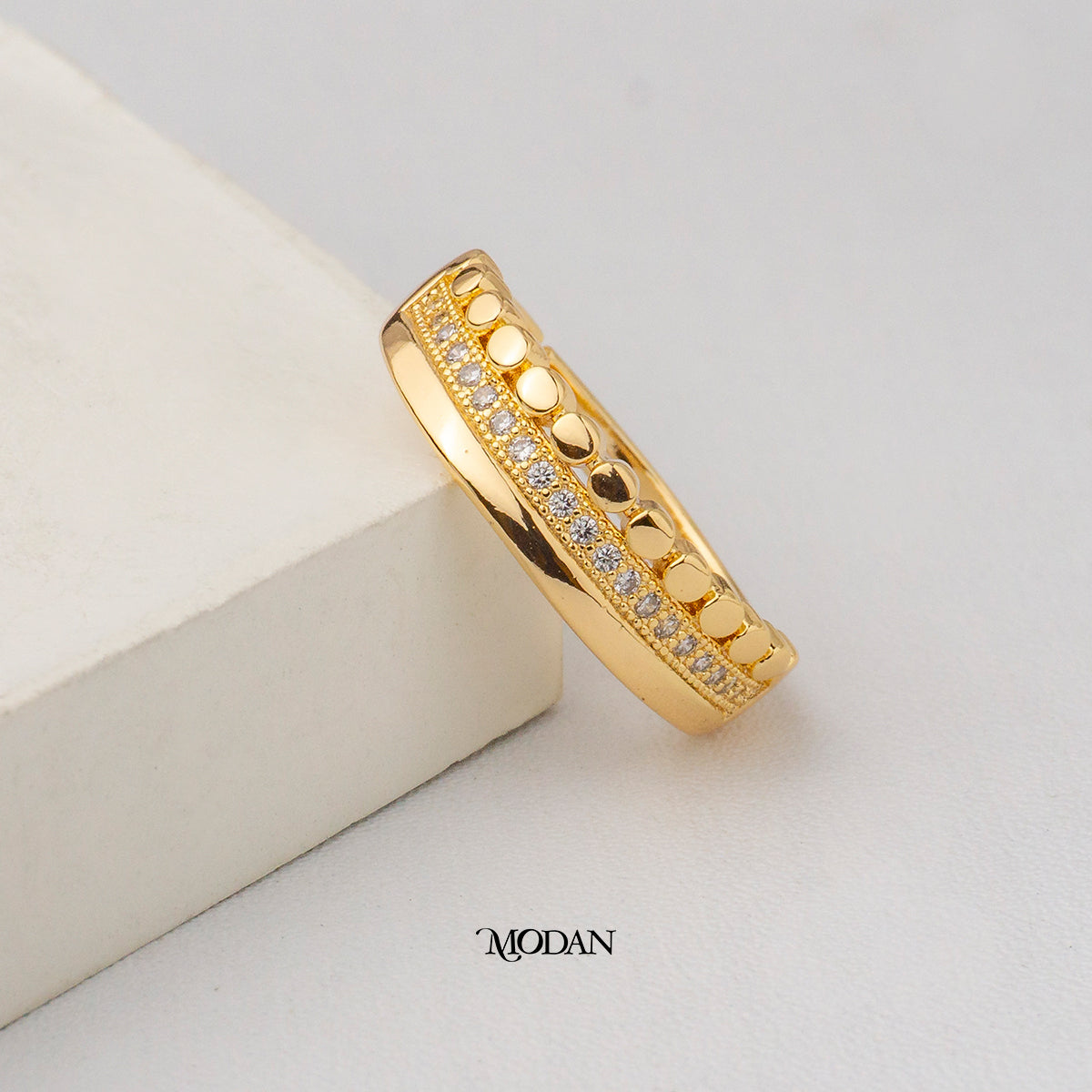 Triple Layer Illusion Band Adjustable Ring Cincin Ilusi 3 Layer Hypoallergenic Gold Plated
