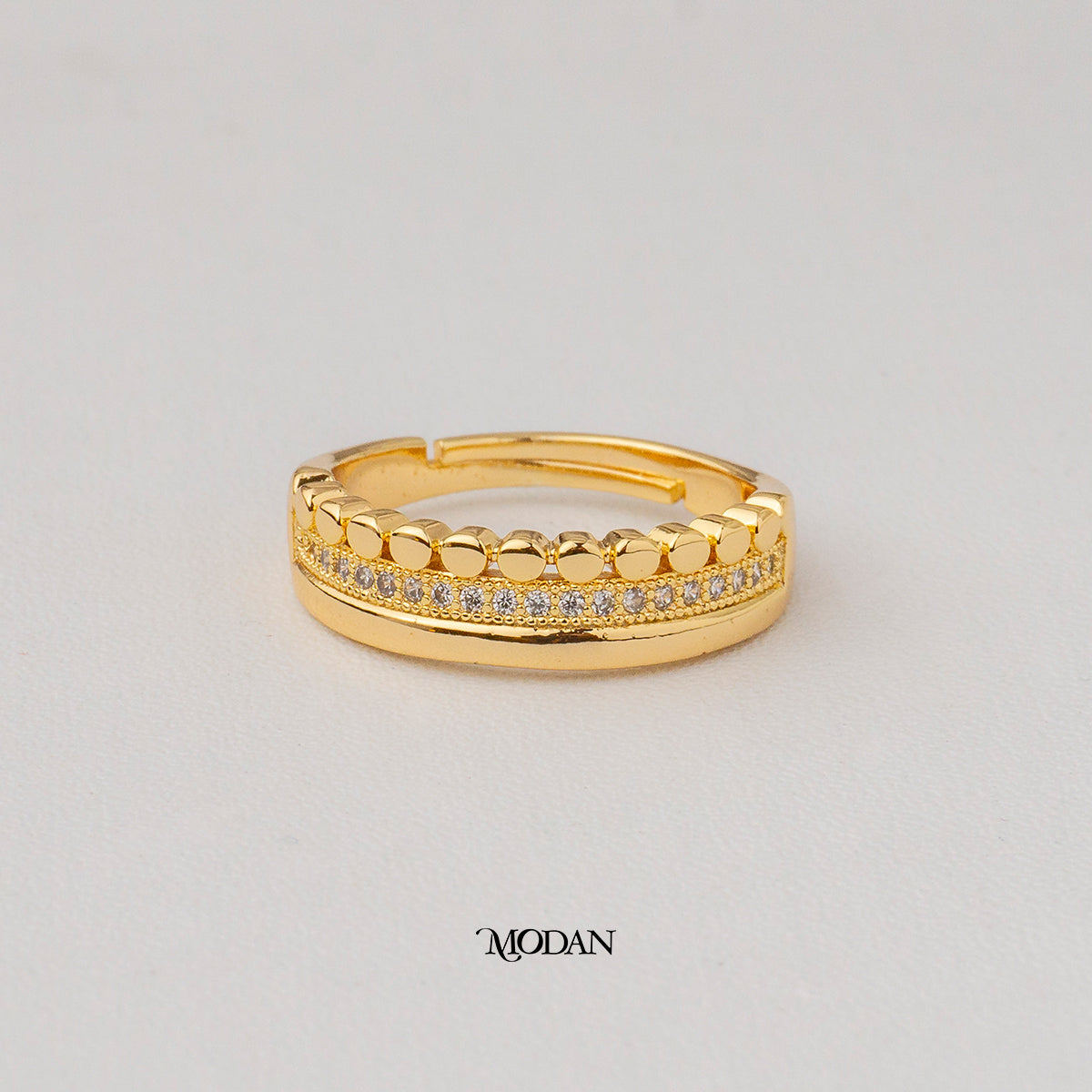 Triple Layer Illusion Band Adjustable Ring Cincin Ilusi 3 Layer Hypoallergenic Gold Plated