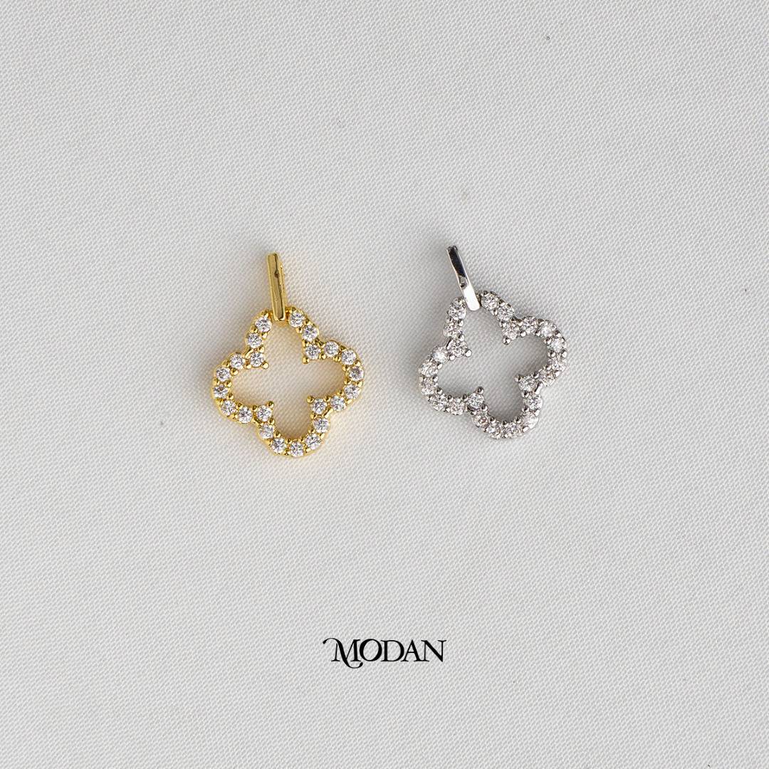 Lucky Leaf Clover DIY Charm Liontin Daun Semanggi Keberuntungan Hypoallergenic Gold Filled