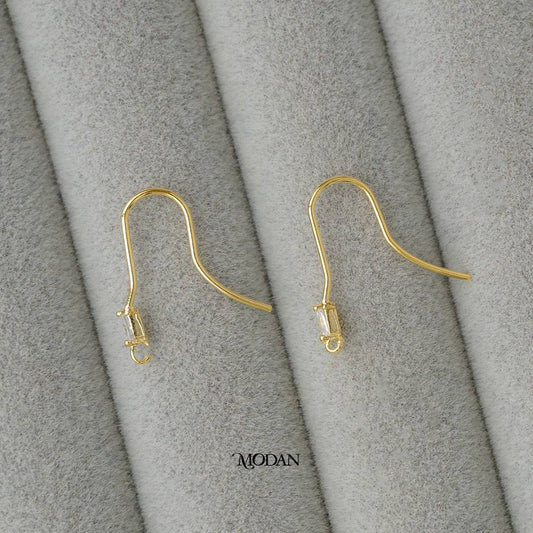 Baguette Hooks Earring DIY Earrings Findings Pengait Anting Gantung Unfinished Hypoallergenic Gold Filled
