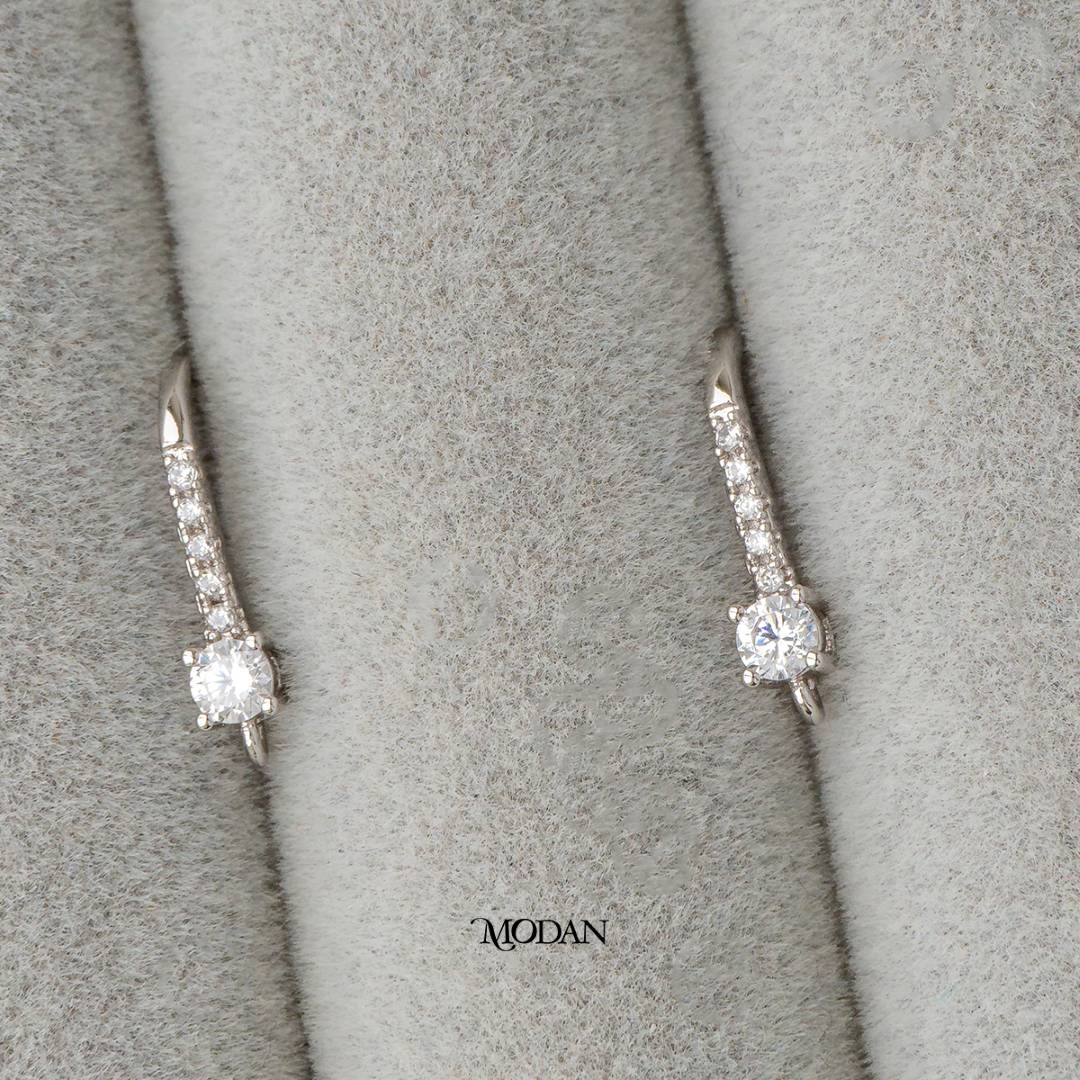 Cubic Zirconia Hooks Earring DIY Earrings Findings Pengait Anting Gantung Unfinished Hypoallergenic Gold Filled