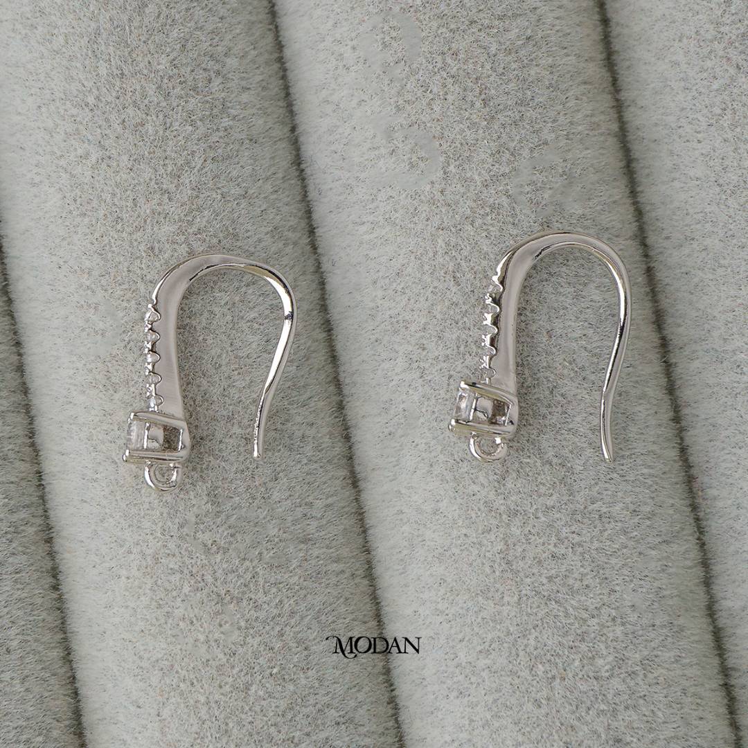 Cubic Zirconia Hooks Earring DIY Earrings Findings Pengait Anting Gantung Unfinished Hypoallergenic Gold Filled