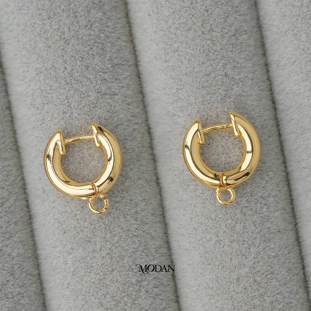 Plain Thick Hoops Earring DIY Earrings Findings Pengait Anting Gantung Unfinished Hypoallergenic Gold Filled