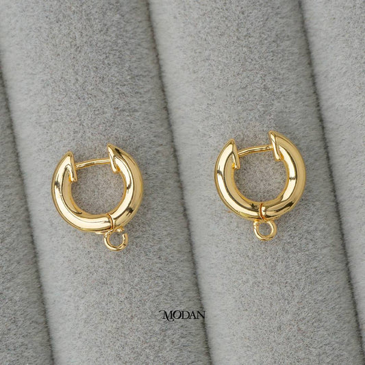 Plain Thick Hoops Earring DIY Earrings Findings Pengait Anting Gantung Unfinished Hypoallergenic Gold Filled