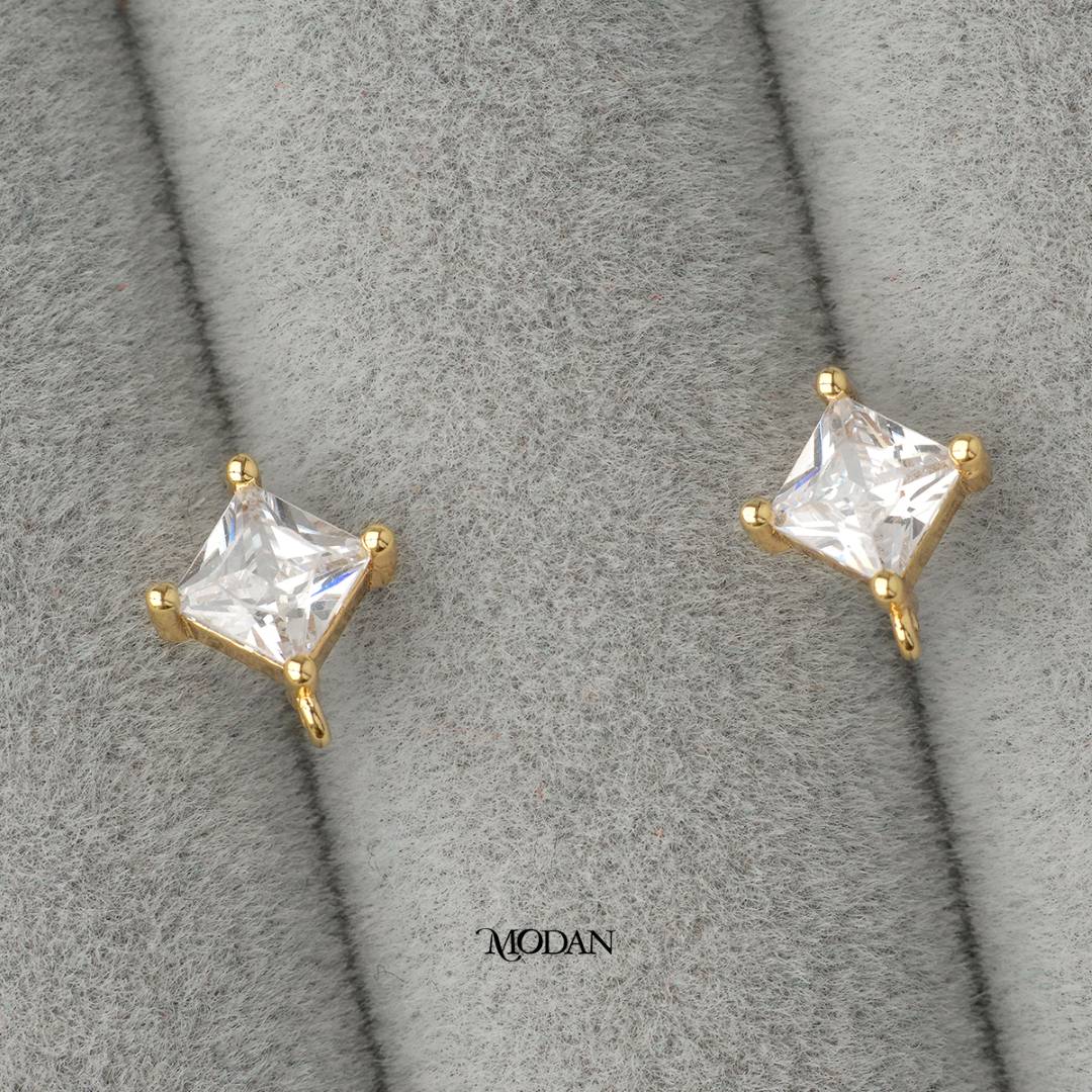 Square Studs Earring DIY Earrings Findings Pengait Anting Tusuk Unfinished Hypoallergenic Sterling Silver