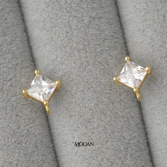 Square Studs Earring DIY Earrings Findings Pengait Anting Tusuk Unfinished Hypoallergenic Sterling Silver