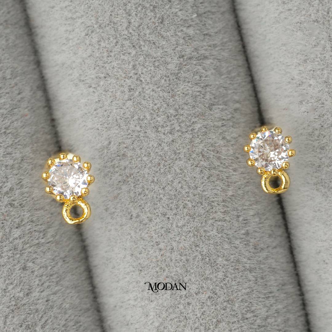 Round Studs Earring DIY Earrings Findings Pengait Anting Tusuk Berlian Unfinished Hypoallergenic Gold Filled
