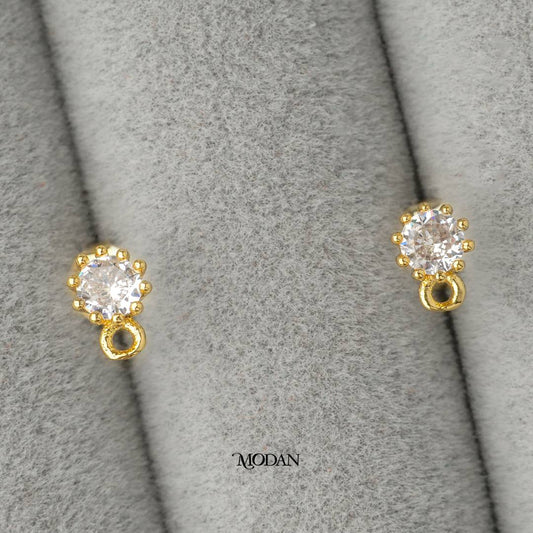 Round Studs Earring DIY Earrings Findings Pengait Anting Tusuk Berlian Unfinished Hypoallergenic Gold Filled