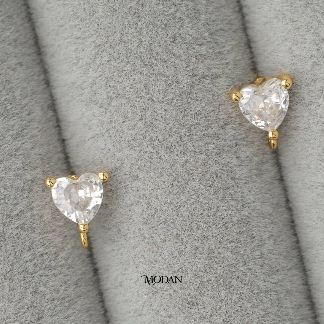 Heart Studs Earring DIY Earrings Findings Pengait Anting Tusuk Hati Unfinished Hypoallergenic Gold Filled