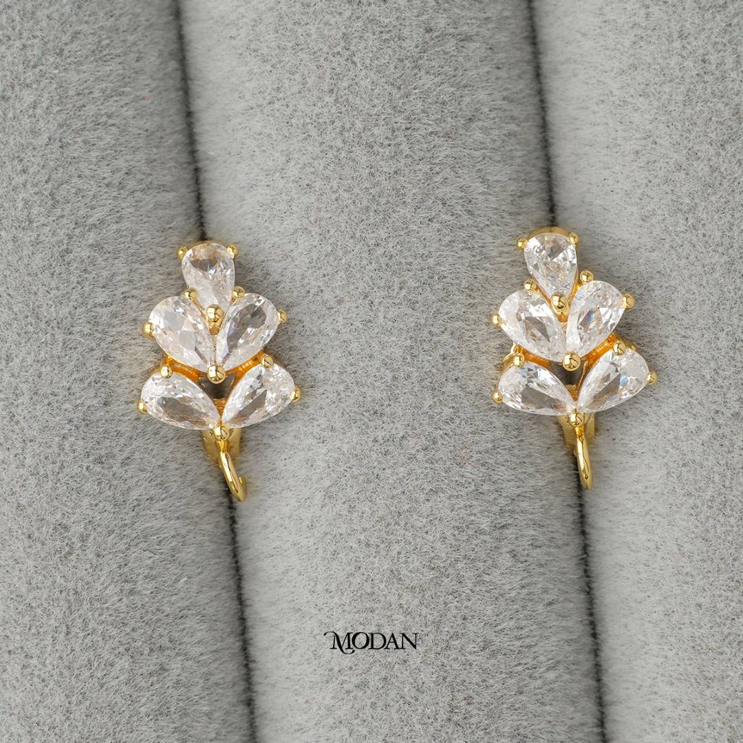 Marquise Baguette Leaf Hoop Earrings DIY Earrings Findings Pengait Anting Bulat Unfinished Hypoallergenic Gold Filled