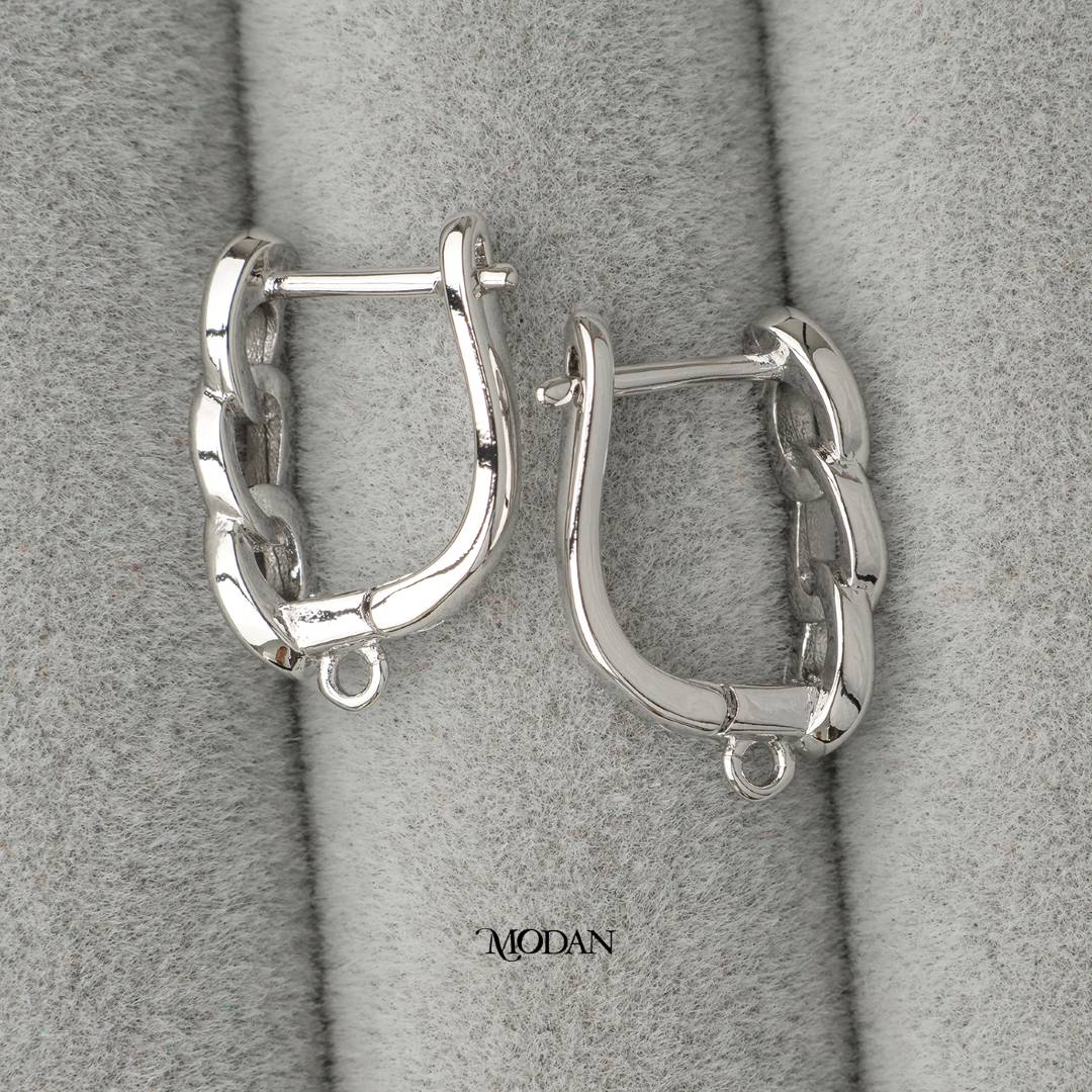 Triple Curb Link English Lock Earrings DIY Earrings Findings Pengait Anting Bulat Unfinished Hypoallergenic Gold Filled