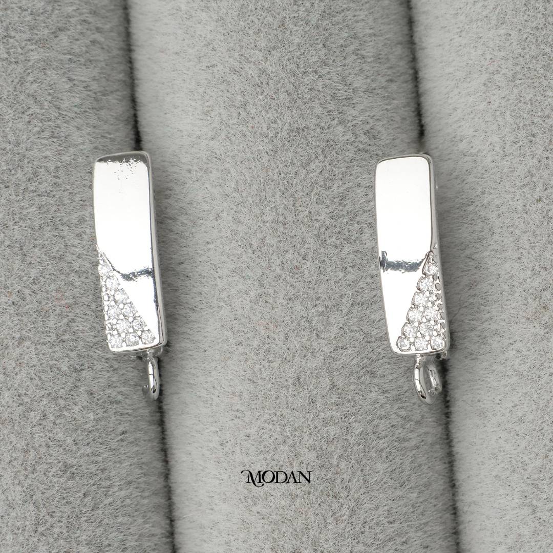 Micro Paved English Lock Half Earrings DIY Earrings Findings Pengait Anting Bulat Unfinished Hypoallergenic Gold Filled