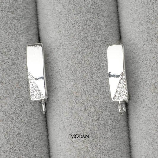 Micro Paved English Lock Half Earrings DIY Earrings Findings Pengait Anting Bulat Unfinished Hypoallergenic Gold Filled