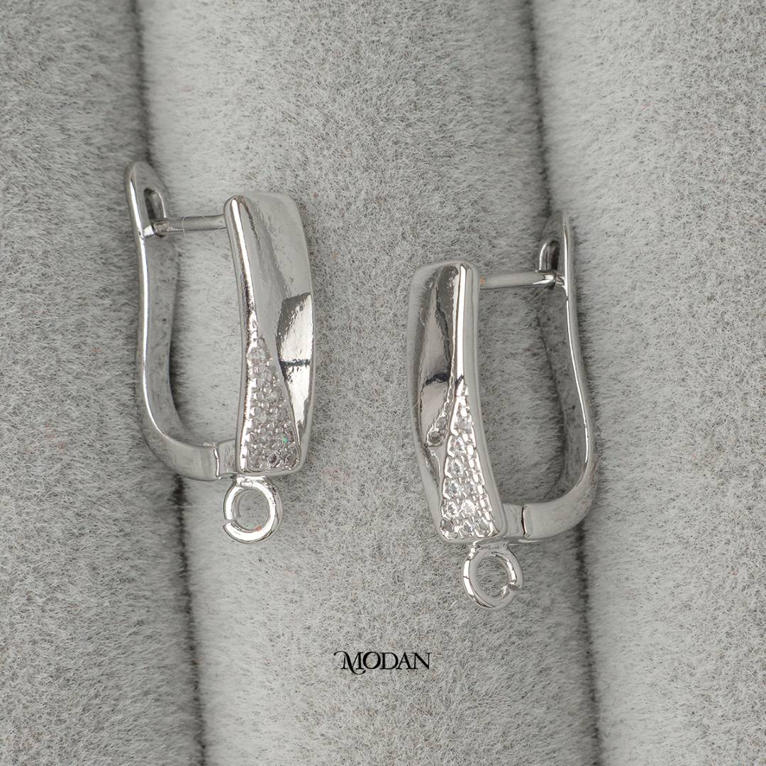 Micro Paved English Lock Half Earrings DIY Earrings Findings Pengait Anting Bulat Unfinished Hypoallergenic Gold Filled