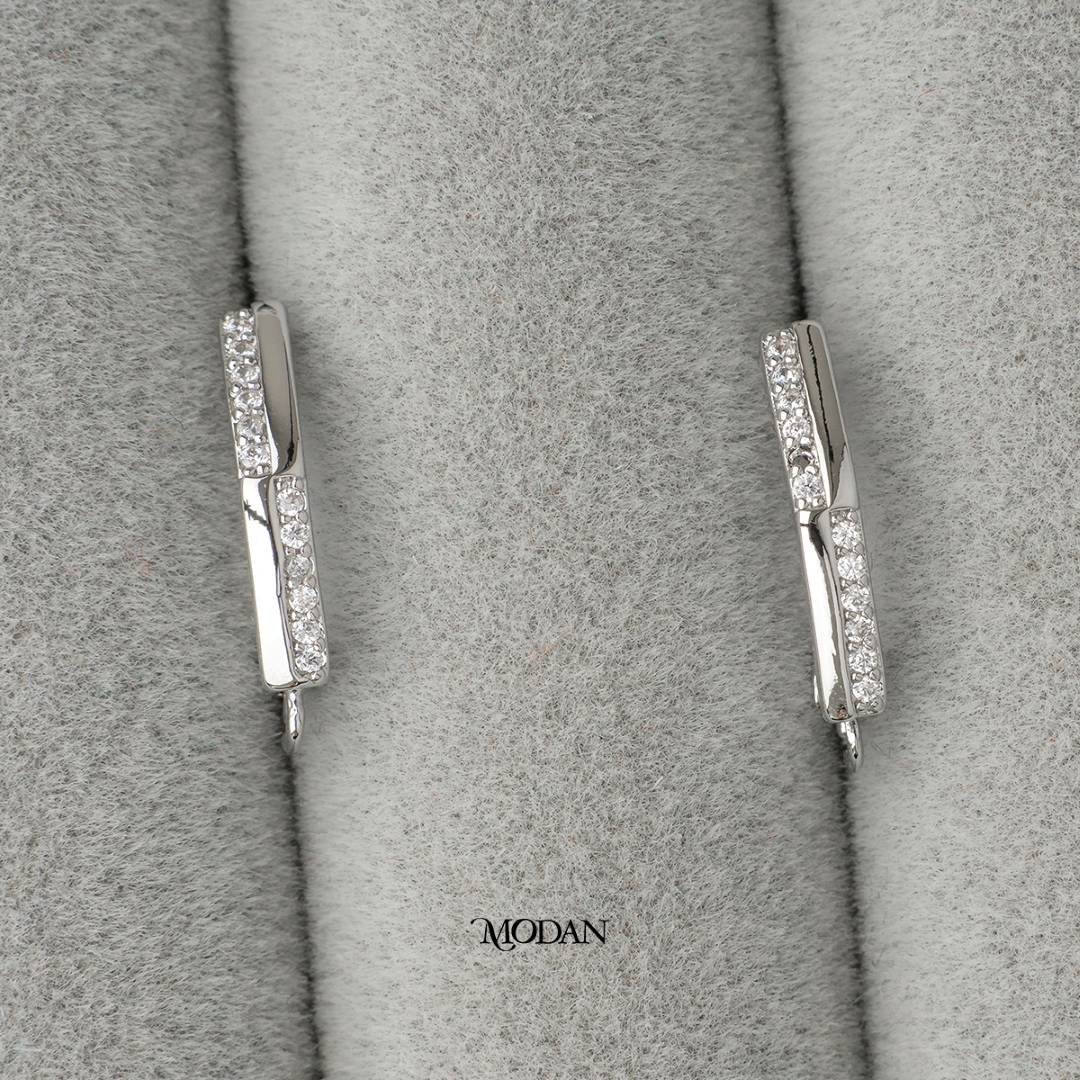 Micro PavedEnglish Lock Earrings DIY Earrings Findings Pengait Anting Bulat Unfinished Hypoallergenic Gold Filled