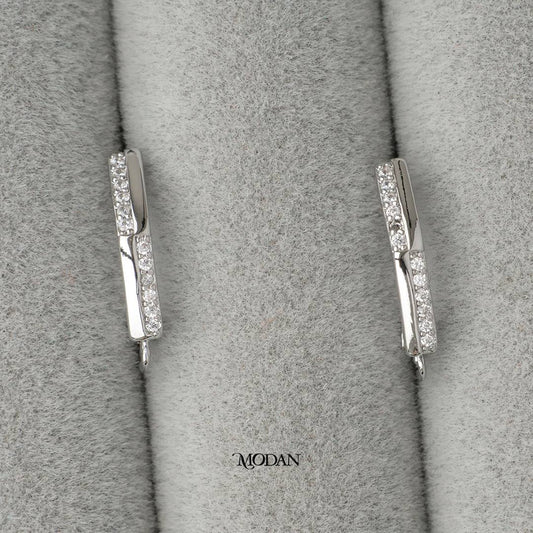 Micro PavedEnglish Lock Earrings DIY Earrings Findings Pengait Anting Bulat Unfinished Hypoallergenic Gold Filled