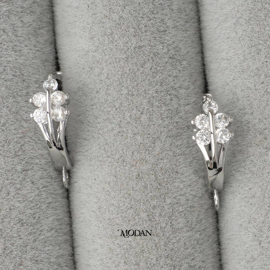 Leaf Shaped Triple Lined English Lock Earrings DIY Earrings Findings Pengait Anting Bulat Unfinished Hypoallergenic Gold Filled