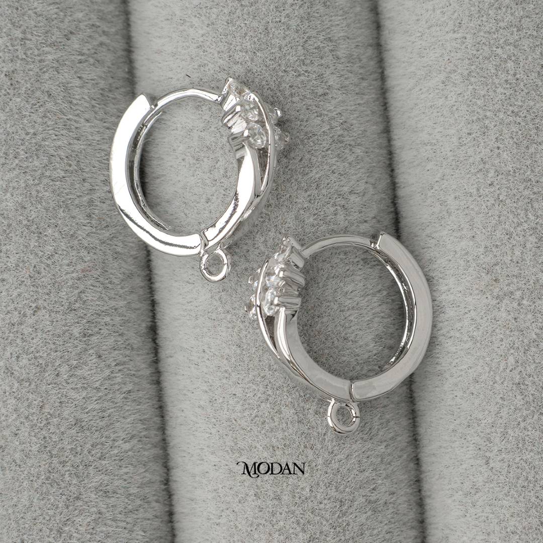 Leaf Shaped Triple Lined English Lock Earrings DIY Earrings Findings Pengait Anting Bulat Unfinished Hypoallergenic Gold Filled