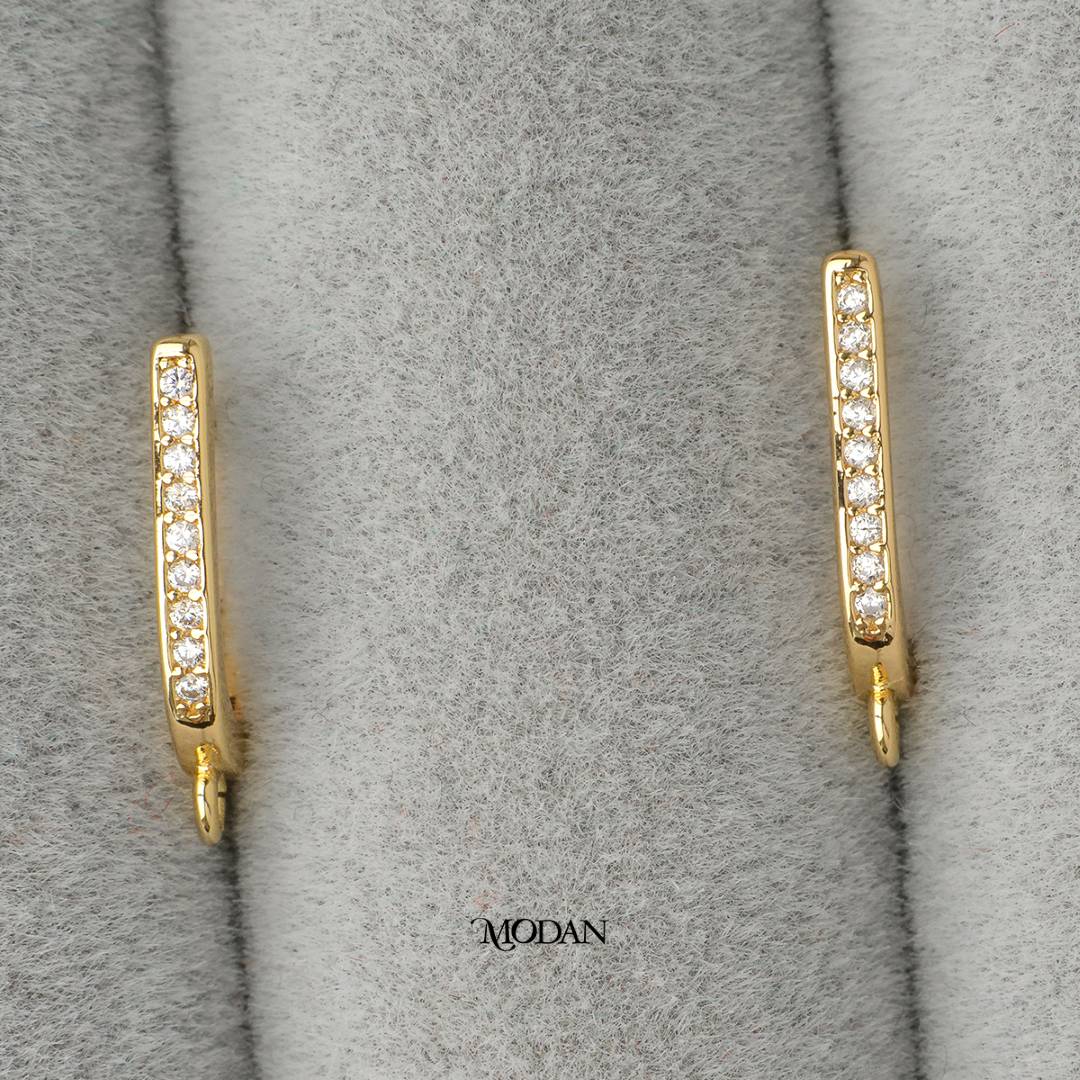 2mm Micro Paved English Lock Earrings DIY Earrings Findings Pengait Anting Elegant Unfinished Hypoallergenic Gold Filled