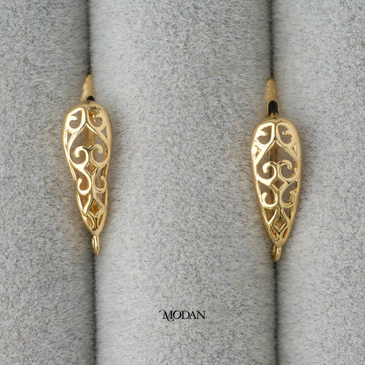 Batik Ethnic English Lock Earrings DIY Earrings Findings Pengait Anting Classic Unfinished Hypoallergenic Gold Plated