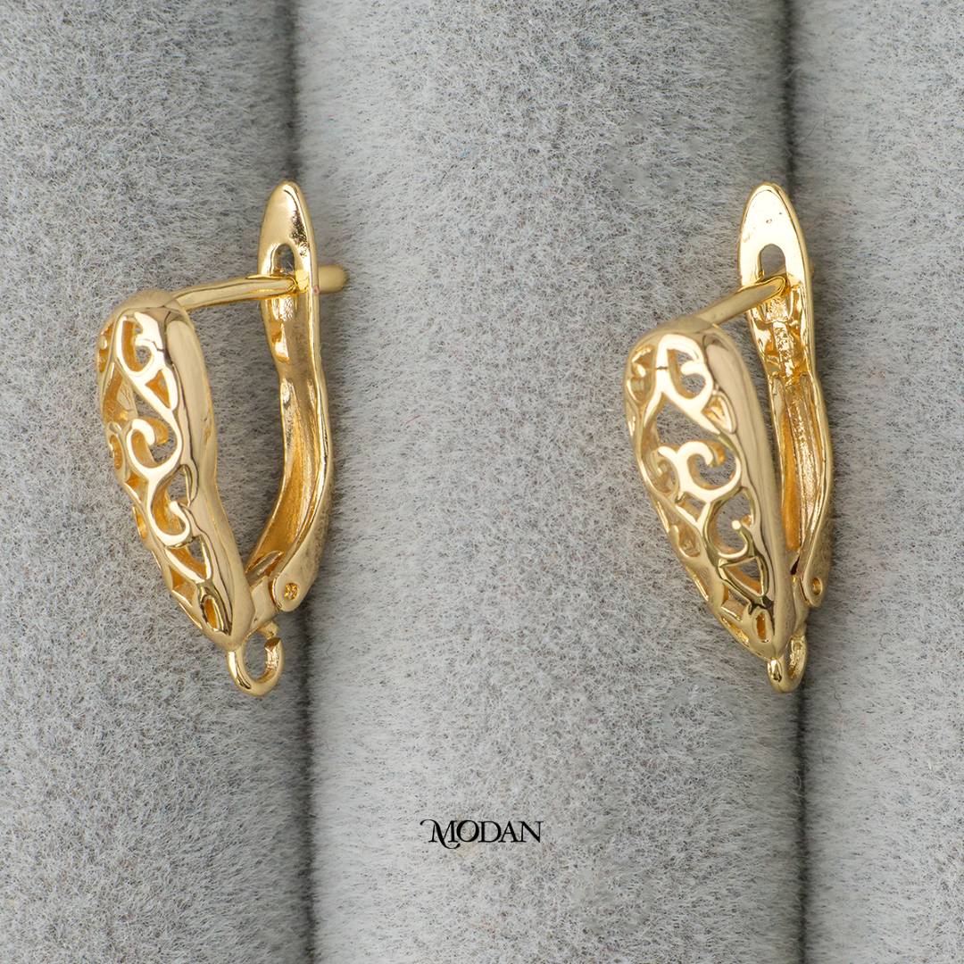 Batik Ethnic English Lock Earrings DIY Earrings Findings Pengait Anting Classic Unfinished Hypoallergenic Gold Plated