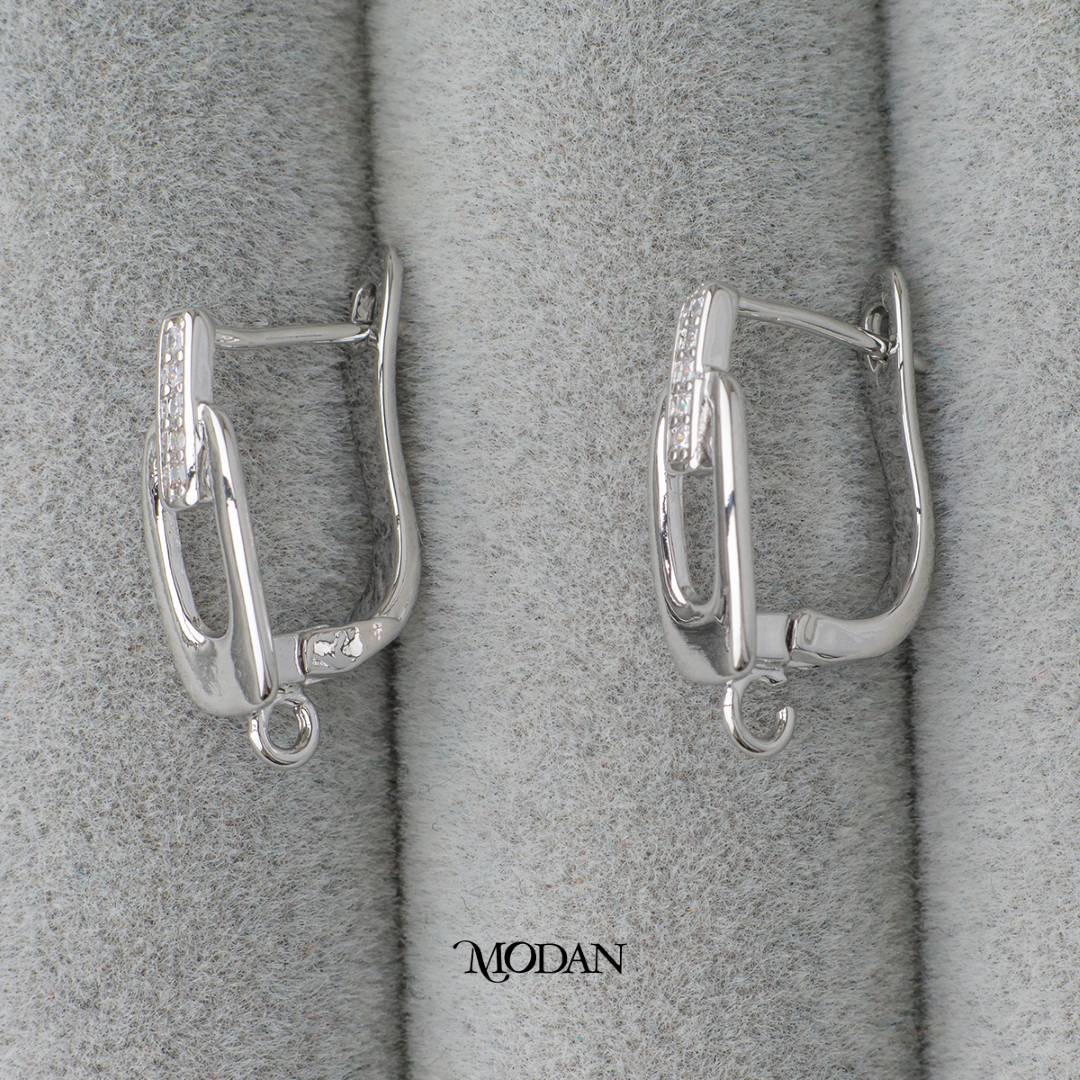 Oval Micro Paved English Lock Earrings DIY Earrings Findings Pengait Anting Elegant Unfinished Hypoallergenic Gold Filled