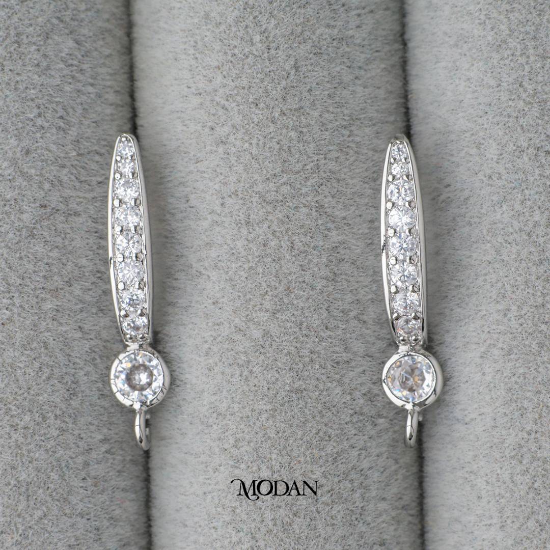 Simple Micro Paved English Lock Earrings DIY Earrings Findings Pengait Anting Elegant Unfinished Hypoallergenic Gold Filled