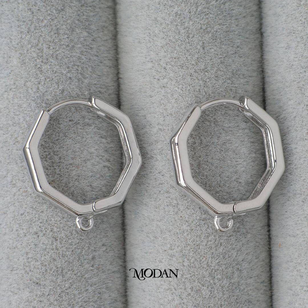 Plain Hexagonal Earrings DIY Earrings Findings Unfinished Pengait Anting Elegant Hypoallergenic Gold Filled
