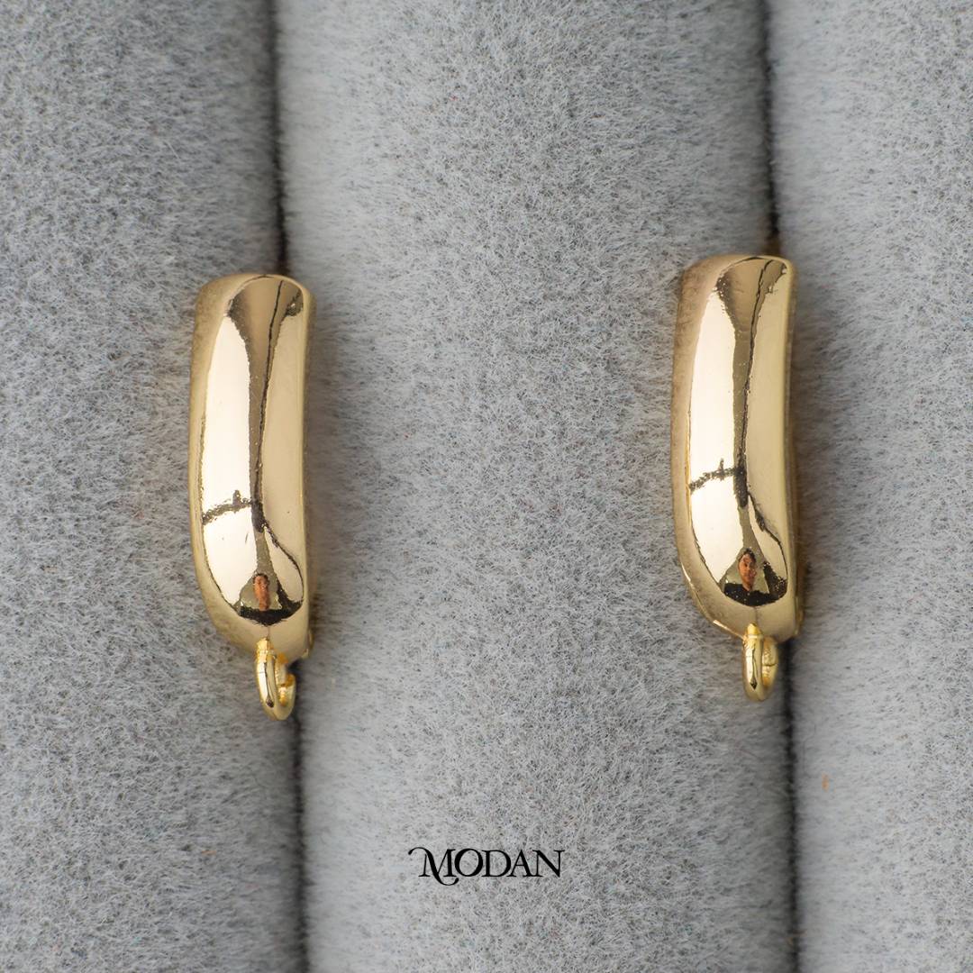 Statement Flat Rectangular Earrings DIY Earrings Findings Unfinished Pengait Anting Hypoallergenic Gold Filled