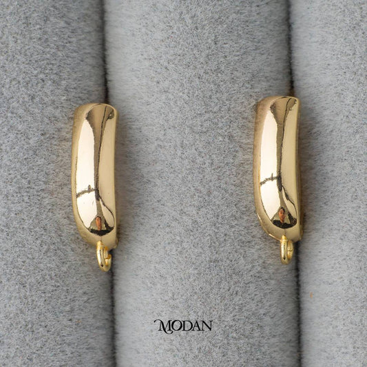 Statement Flat Rectangular Earrings DIY Earrings Findings Unfinished Pengait Anting Hypoallergenic Gold Filled