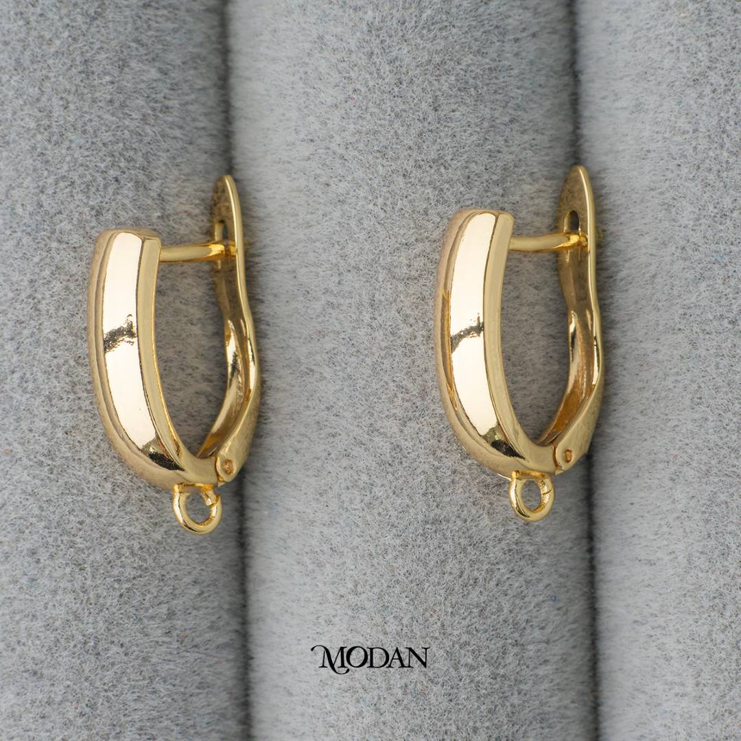 Statement Flat Rectangular Earrings DIY Earrings Findings Unfinished Pengait Anting Hypoallergenic Gold Filled
