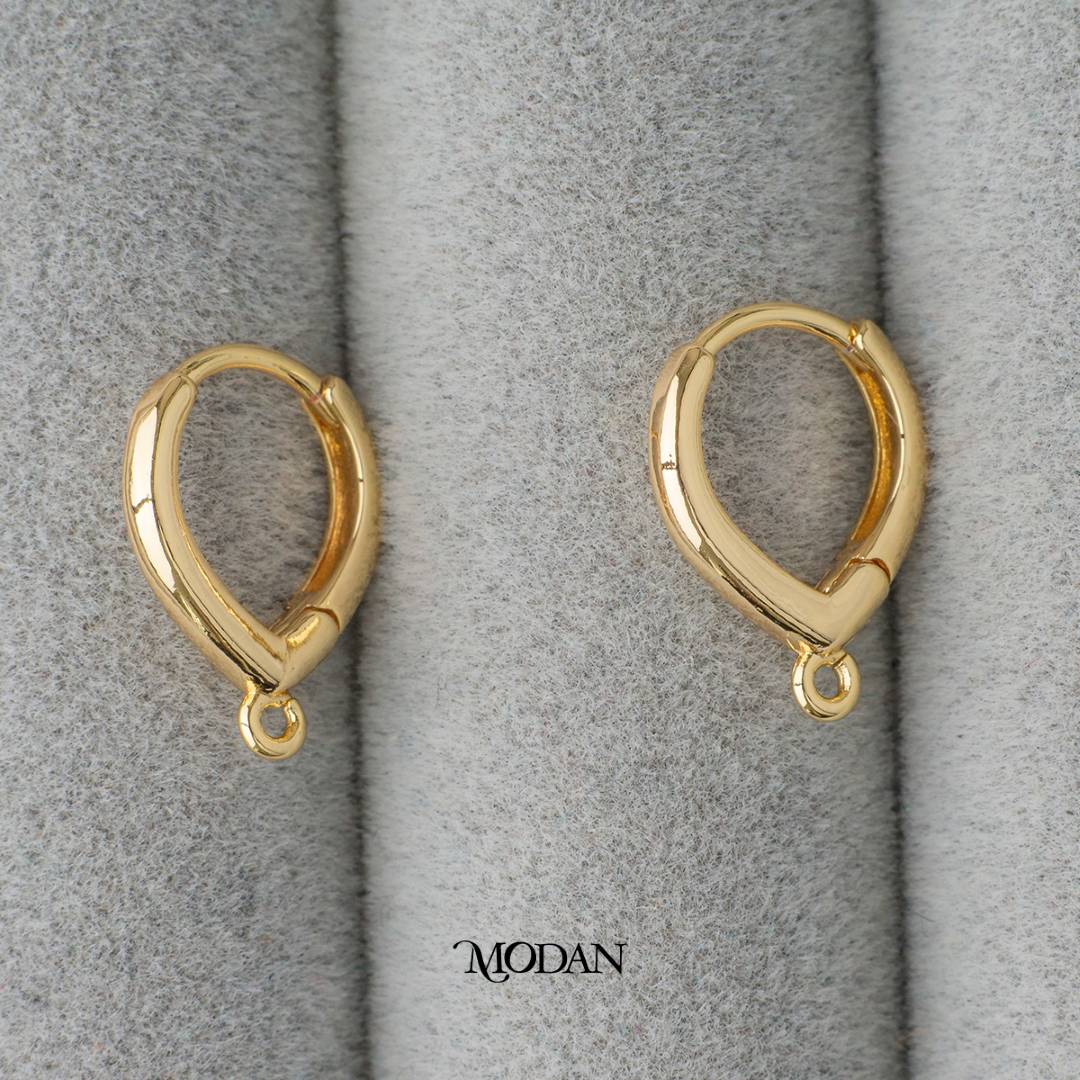 Oval Hoops Half Earrings DIY Earrings Findings Unfinished Pengait Anting Bulat Setengah Jadi Hypoallergenic Gold Filled