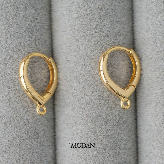 Oval Hoops Half Earrings DIY Earrings Findings Unfinished Pengait Anting Bulat Setengah Jadi Hypoallergenic Gold Filled