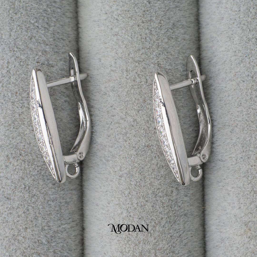 Elegant Micro Paved English Lock Earrings DIY Earrings Findings Pengait Anting Elegant Hypoallergenic Gold Filled
