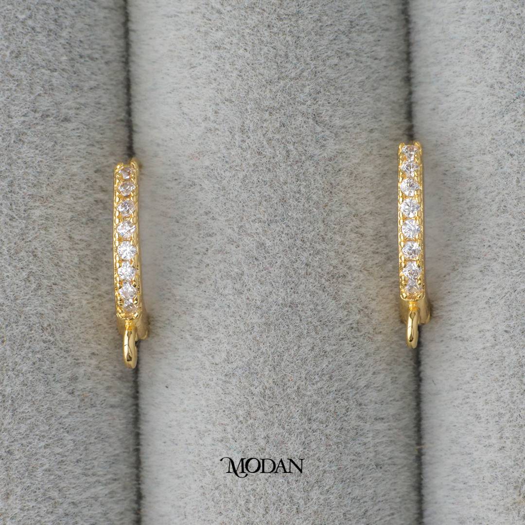 Minimalist Micro Paved Hoops Earrings DIY Earrings Findings Pengait Anting Elegant Hypoallergenic Gold Filled