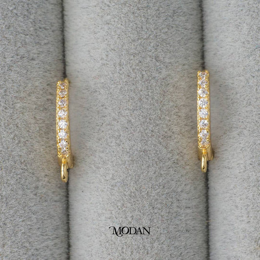 Minimalist Micro Paved Hoops Earrings DIY Earrings Findings Pengait Anting Elegant Hypoallergenic Gold Filled